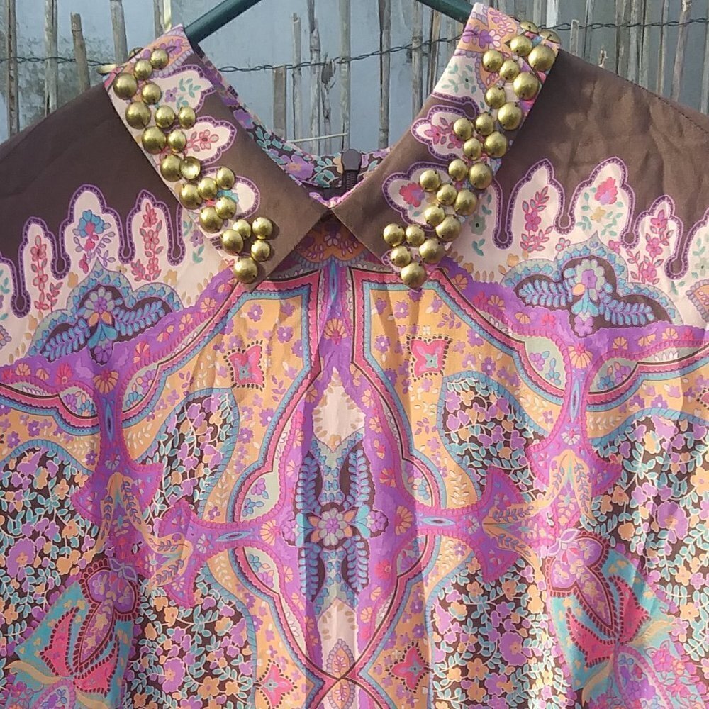 Nanette Lepore Studded Multicolored Dress - Women's - No Size Tag